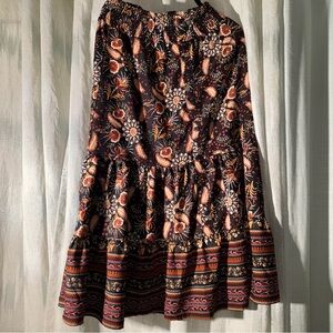 NWOT Floral Print Maxi Skirt - Black and Brown